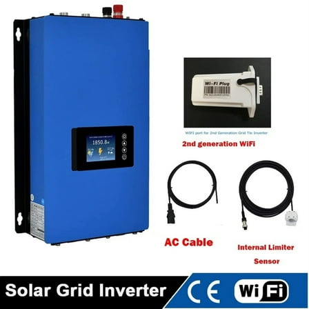 2000W MPPT Grid Solar Inverter Battery Dischar Power Mode 2KW with Limiter Sensor DC 45-90V to AC ,Protect Your Appliances