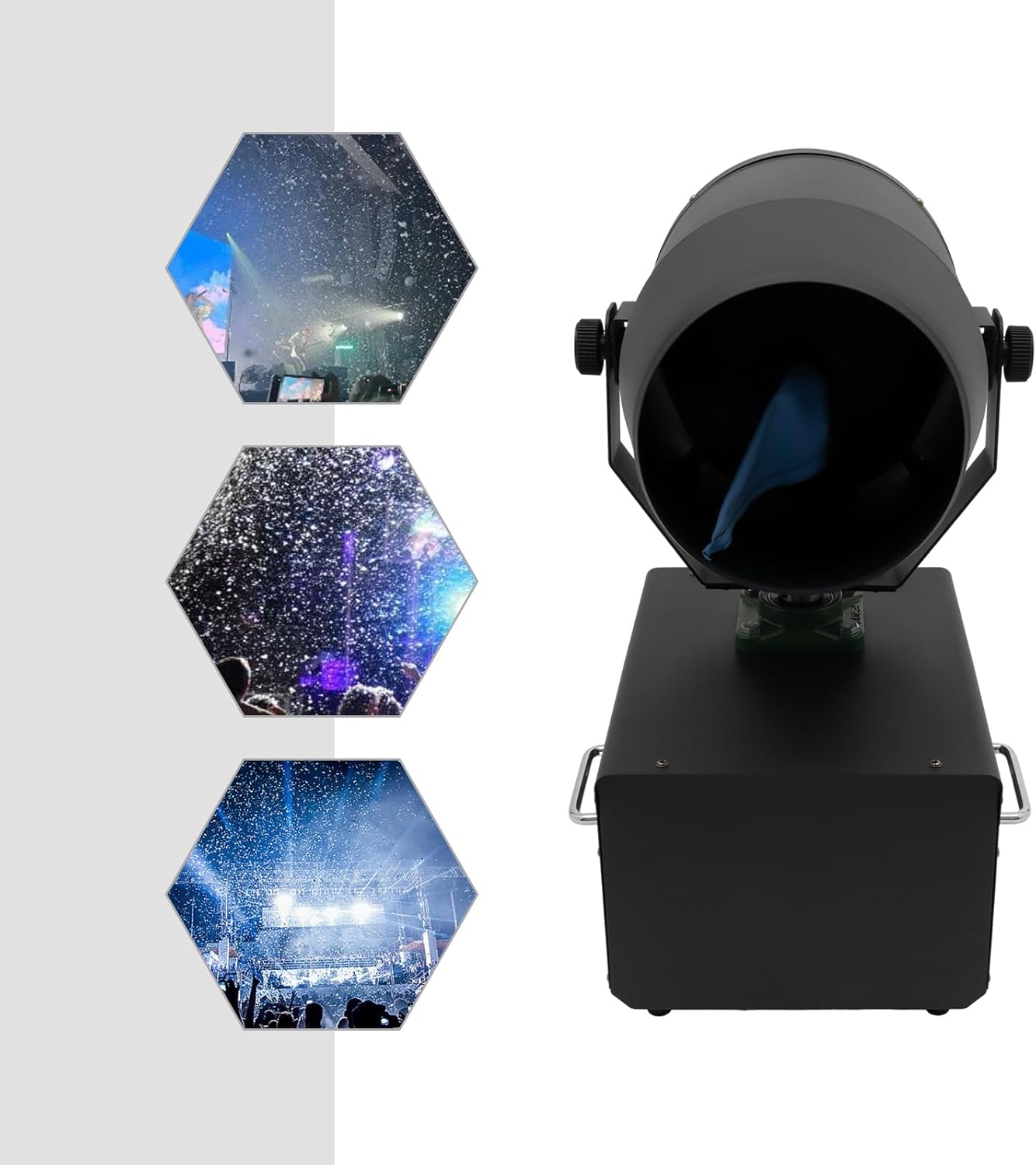 2000W Pro Snow Machine with Remote Control,Shaking Head Snow Machine Stage Show DJ Party Performance Intelligent Snowflake Effect Machine Spraying 3~5m for Outdoors Indoors,110V