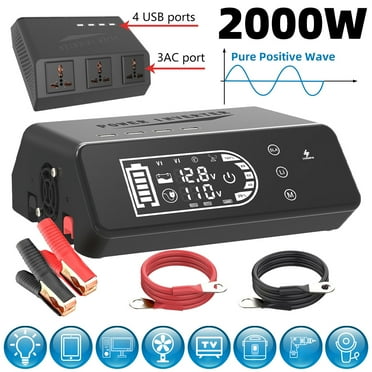 2000W Pure Sine Wave Inverter 12V to 110V,Kepeak Car Charger Plug Inverter Adapter Converter for Home, RV, Truck
