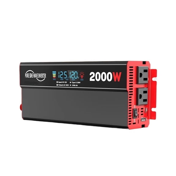 Rv Solar Inverter 2000W Pure Sine Wave Power Inverter DC 12V To AC 120 For RV,Solar Panel ...