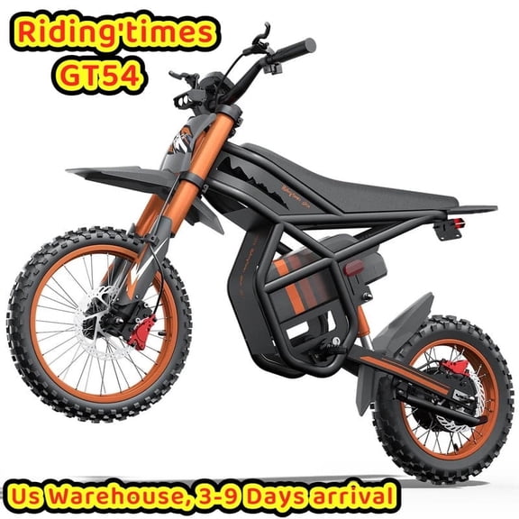 2000W Riding'times GT54 Electric Dirt Bike for Teens Adults 37MPH,48V27AH Electric Motorcycle with 14"/12" Fat Tire Ebike,Dual Hydraulic Brakes Mountain Off-Road Ebike for Ages 13+UL2849