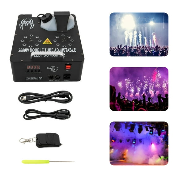 2000W Stage Haze Machine 16 RGB LED Fog Smoke Machine DMX DJ Smoke Hazer Effect Lighting Smoke Machine