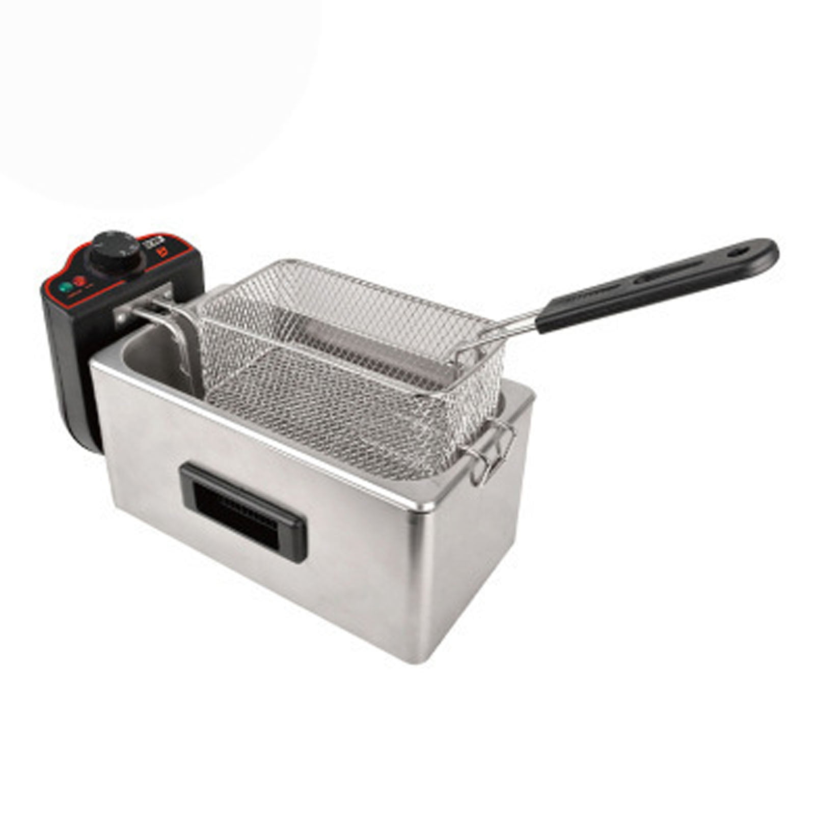 2000W Stainless Steel Fryer with 1 Oil Bucket and Lid3 Liters with
