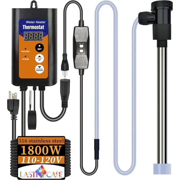 2000W Submersible Water Heater, Portable Electric Pool and Hot Tub immersion Heater with rmostat GFCI plug for Bathtubs, Baptistry, inflatable Pool, above ground spa