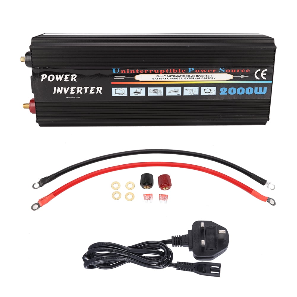 2000W UPS Solar Inverter Charging Integrated Power Controller 12/24V to 110/220V UK Plug