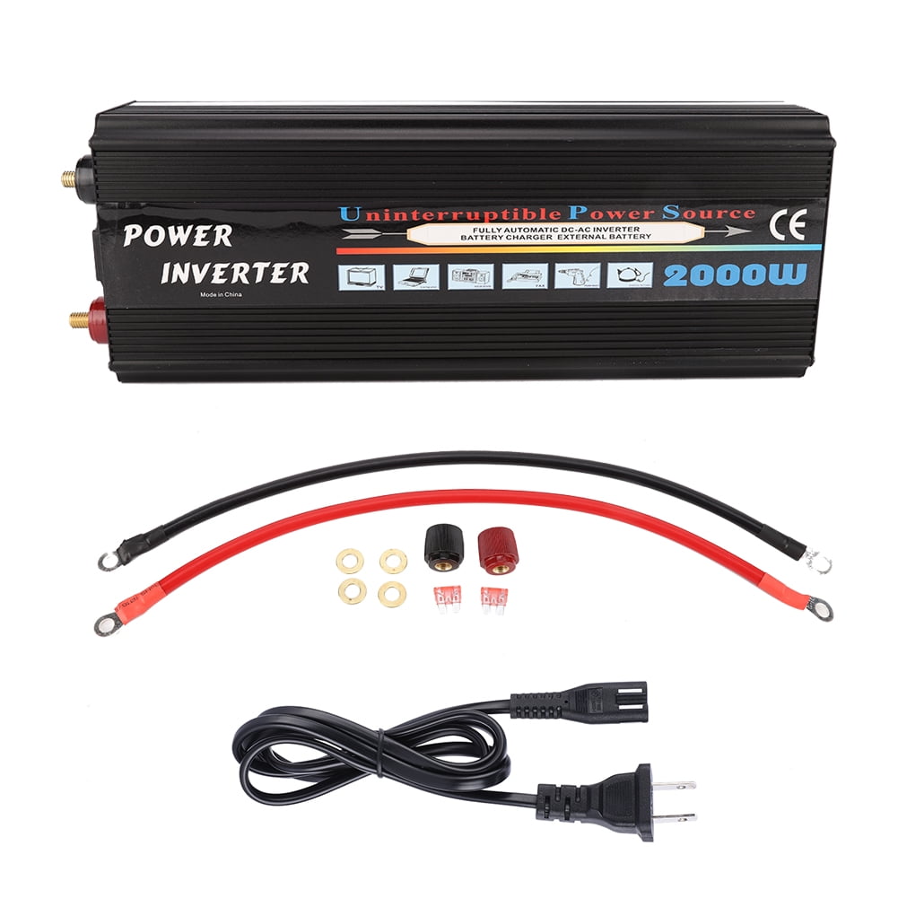 2000W UPS Solar Inverter Charging Integrated Power Controller 12/24V to 110/220V US Plug