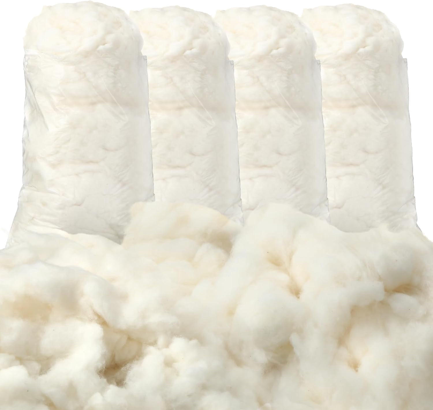 2000g/4.4lb Cotton Stuffing for Stuffed Animals Soft Pillow, Natural Cotton Fiber Filling Batting, for Toys, Cloud Decorations, and More