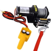 2000lb 12V Waterproof Steel Cable Electric Winch, Off-Road Winch for ATV/UTV Towing Trailer