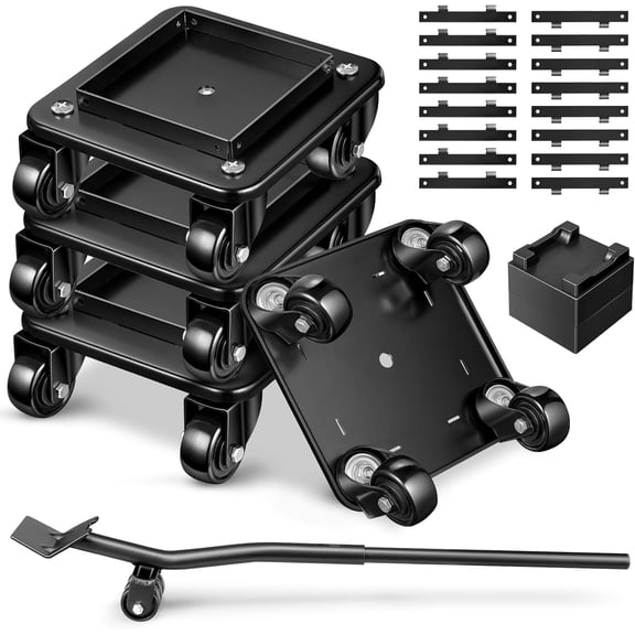 2000lb wheel furniture dolly, heavy-duty furniture dolly set of 4, ball bearing dolly set, suitable for appliances, sofas, billiard tables