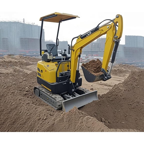 Wolfequip 2000 lbs Mini Excavator with Backhoe Thumb, Gasoline Crawler Digger for Garden Farm Park Road Micro Trenching, EPA Certified, US Stock