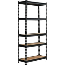 2000lbs Storage Shelves 5 Tier, Adjustable Heavy Duty Garage Shelving, Metal Industrial Shelving Unit for Warehouse, Pantry, Kitchen, 30" W x 12" D x 60" H, Black