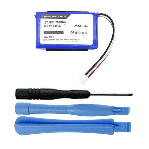 2000mAh AEC653055-2P Battery for JBL Flip 2 2013 Speaker - 3 Pin Connector