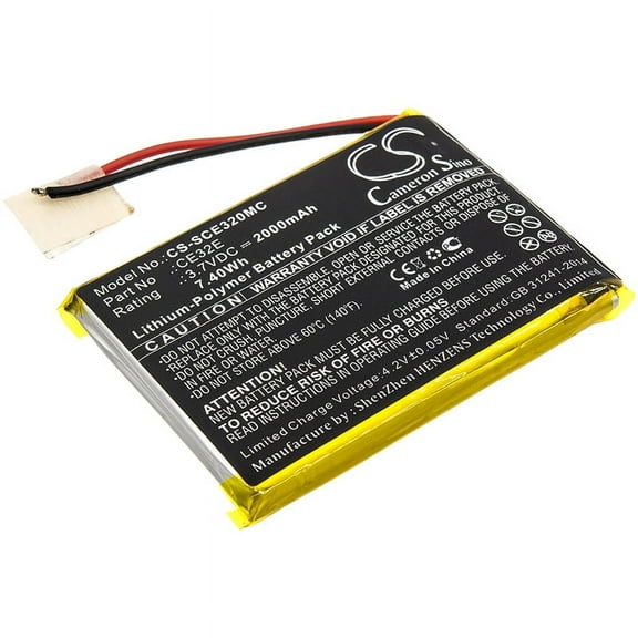 CE32E Battery for Safety Vision Prima Facie SV-PRIMAFACE32E, 2000mAh - sold by smavco