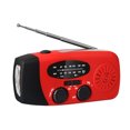 2000mAh SOS Alarm Emergency Weather Radio, 3LED TypeC Hand Crank Solar