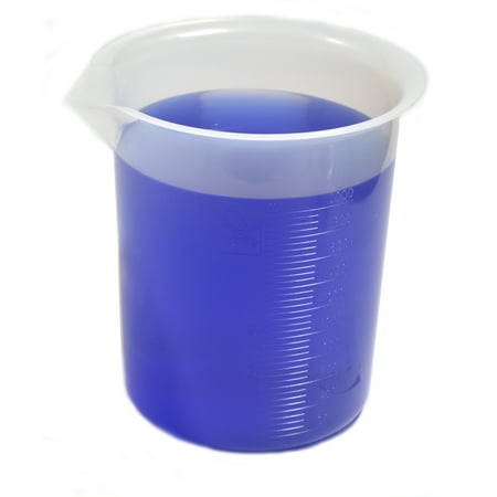 2000mL Plastic Beaker - Premium Polypropylene, 50ml Graduations - Autoclavable