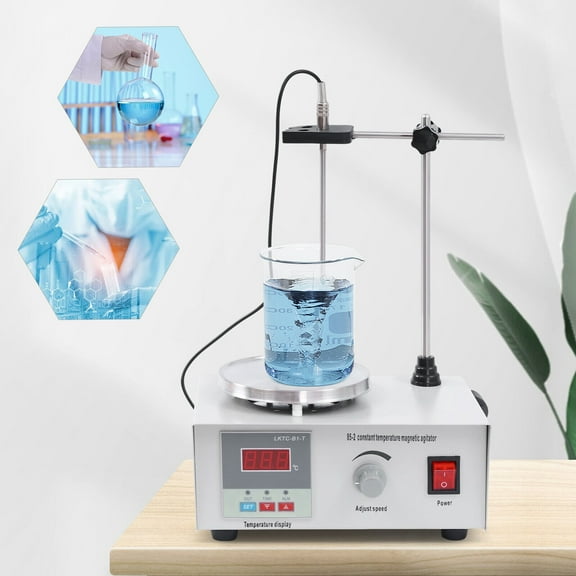 2000ml Constant Temperature Magnetic Stirrer, Magnetic Stirrer w/Stir Bar, Digital Heated Magnetic Stirrer 5W