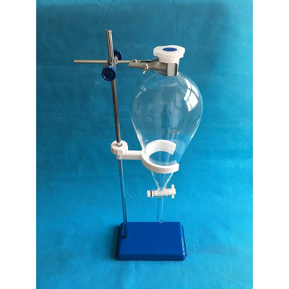2000ml Glass Separatory Funnel Set, with PTFE Stopcock and Iron ringstand Hardware