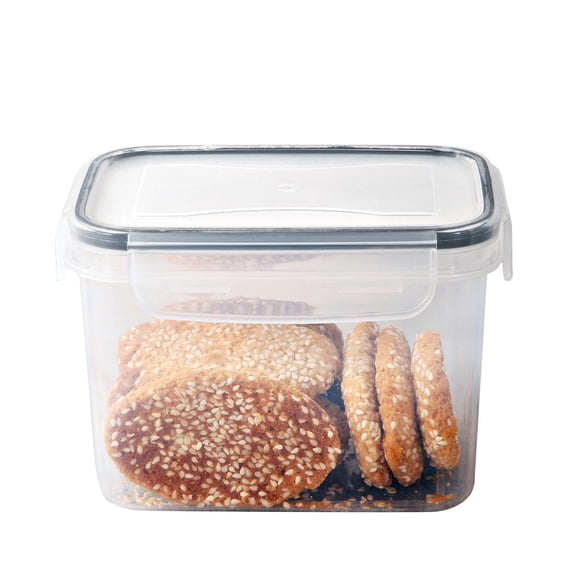 2000ml Kitchen Airtight Food Storage Containers with Lids, 4 Side Snap Design, Sealed Containers for Food Pantry, Transparent Cereal Storage Jars, Food Grade Plastic, BPA Free, Stackable