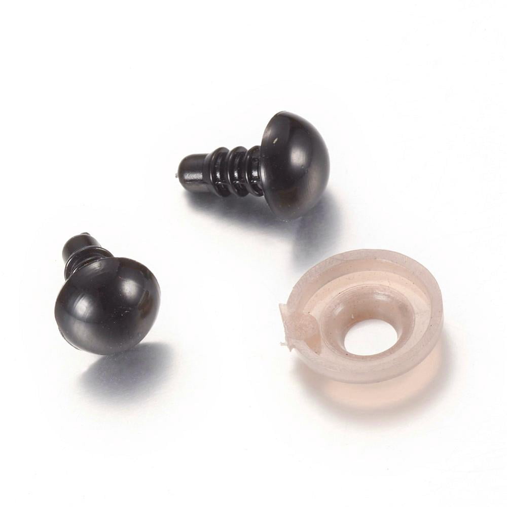 2000pairs Craft Plastic Eyes Stuffed Eyes Safety Eyes with Washers Black 10mm