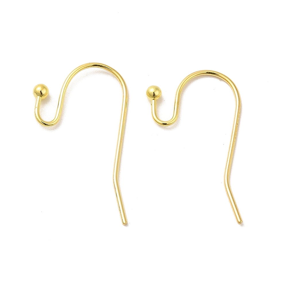 2000pc Brass Earring Hooks Ear Wire Lead Free and Cadmium Free Golden Size: 11mm wide 22mm long 0.75mm thick Ball: 2mm in diameter
