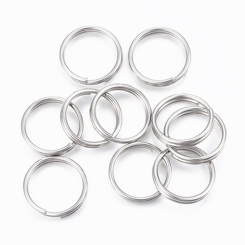 2000pc Tarnish Resistant 304 Stainless Steel Split Rings Double Loops Jump Rings Stainless Steel Color 12x2mm about 10mm inner diameter