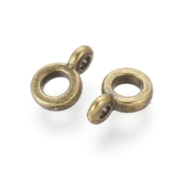 2000pc Tibetan Style Hangers Bail Beads Rondelle Bronze Cadmium Free & Nickel Free & Lead Free 6.5x2mm Hole: 2mm Inner Diameter: 3mm
