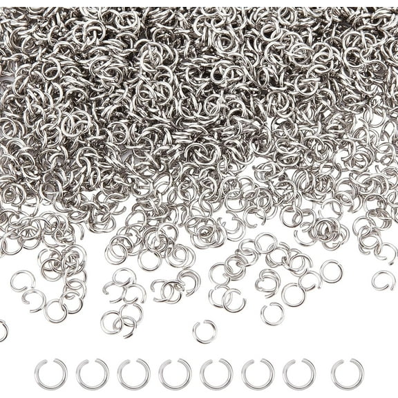 About 2000pcs 2.8mm Inner Diameter Open Jump Rings 304 Stainless Steel O Shape Rings Jewelry Findings for DIY Bracelets Necklaces Jewelry Craft Making Silver 1box