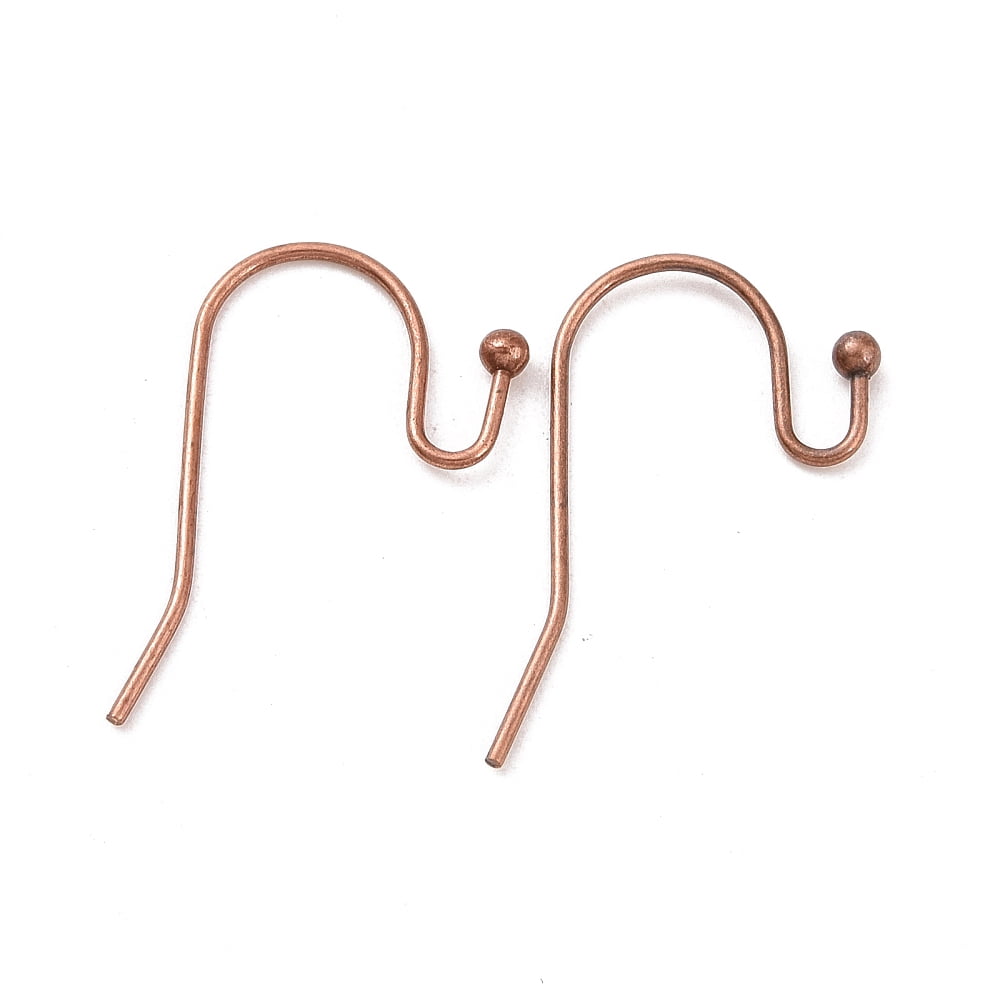2000pcs Brass Earring Hooks Ear Wire Lead Free Cadmium Free Nickel Free Red Copper 11mm wide 22mm long 0.75mm thick