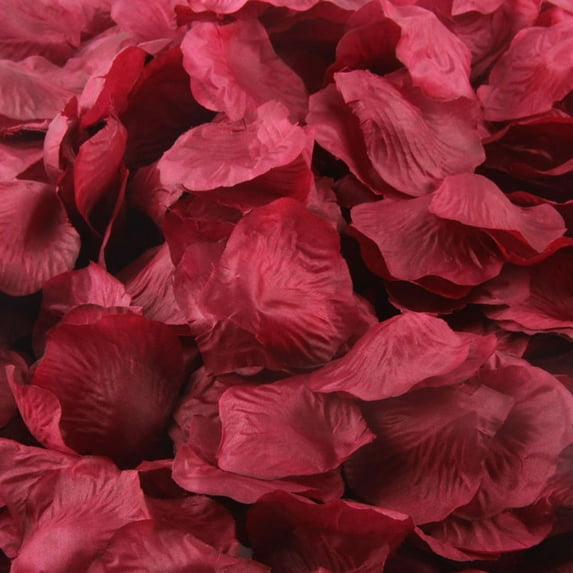 2000pcs Burgundy Silk Rose Petals Realistic Artificial Flower Petals for Wedding Decor Party Favors Romantic Proposal Decoration Silk Fabric Petals Bulk Pack