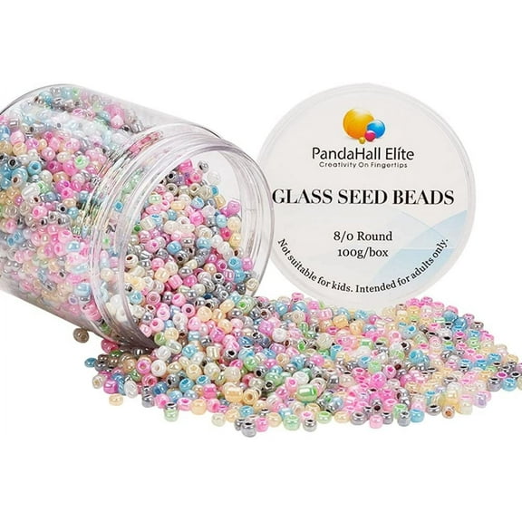 2000pcs Glass Seed Beads 8/0 Round Cylinder Spacer Beads 3mm Pony Beads Multicolor Loose Beads Waist Beads for DIY Earring Bracelet Necklace Wristlet Pendant 1mm Hole DIY