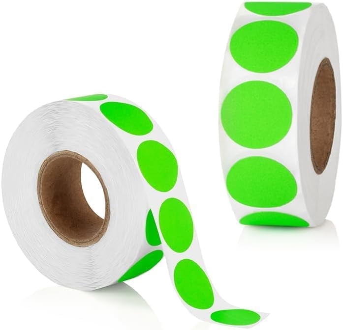 Sutter Sticker Sutter Signs, Neon Green Dot Sticker Labels, 0.75