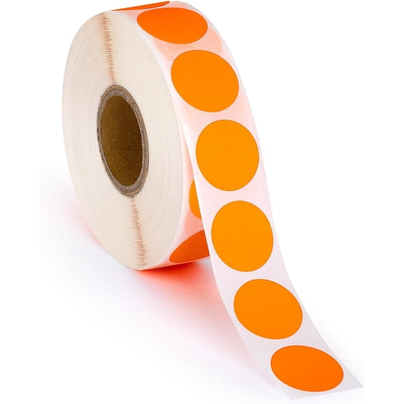 2000pcs Neon Orange Dot Stickers - 3/4" Orange Color Coding Dot Labels for Inventory & Organization (2 Rolls)
