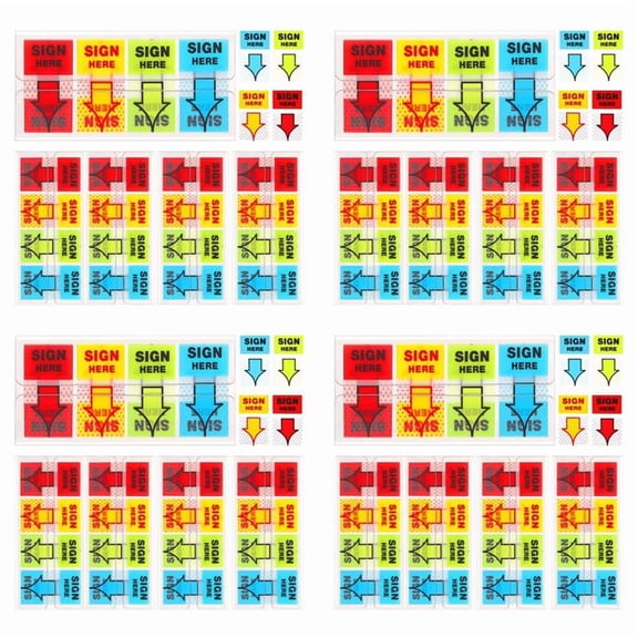 2000pcs Sign Here Stickers,Labels Stickers Adhesive Sign Here Tabs Sign Post Here Flags(4 Colors)