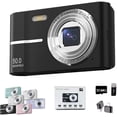 thumbnail image 1 of 2000s Camera, 2000's Aesthetic Digital Camera, 50MP, Anti-Shake FHD 1080p Compact Camera for Photography, 2.4 Inch LCD Screen,16x Digital Zoom (Black), 1 of 8