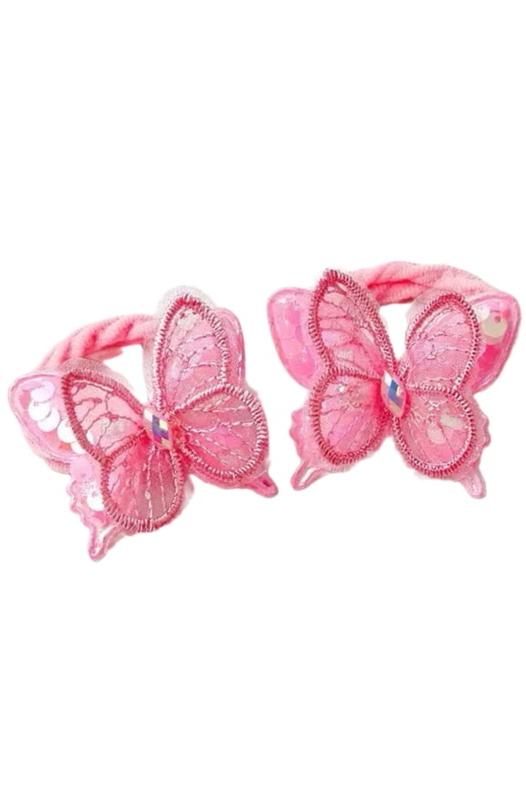 2000s Hair Scrunchies Sequined Butterfly Hair Tie Scrunchy Elastic Hairpieces Hair Rope Lady Hair Decoration