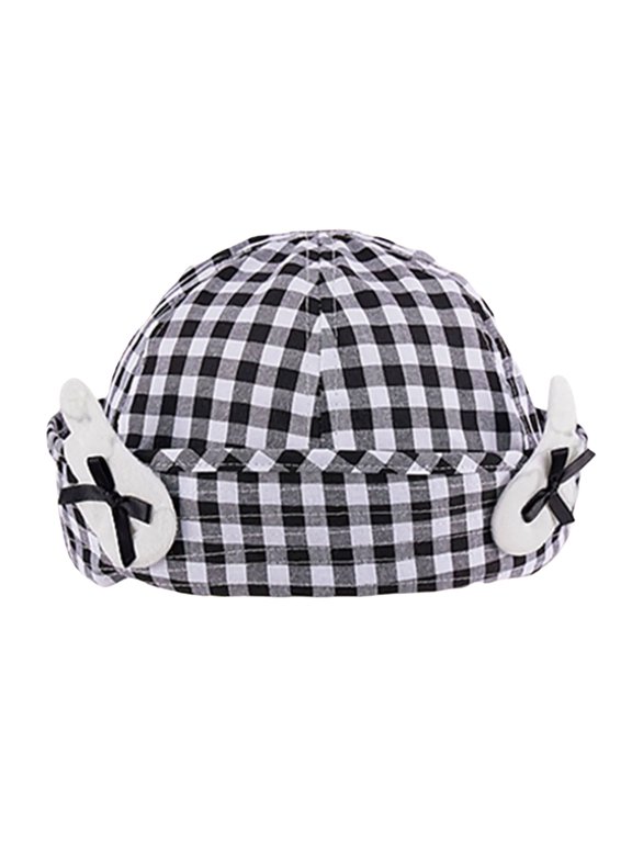 2000s Marine Hat for Teens Girl Uniform Plaided Winged Bowknot Caps Women Photography Bucket Hat Spring Autumn Sunproof Hat
