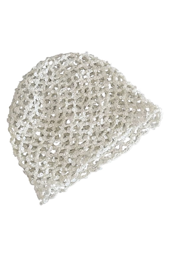 2000s Stackable Sequined Cap Breathable Nylon Slimming Face Shape Pullover Hat For Women Outdoor Activity Music Festival