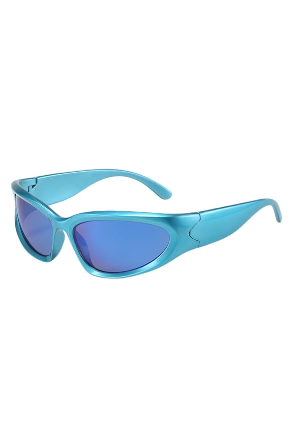 2000s Wrap Around Shield Sports Sunglasses Unisex PC UV400 Wraparound Eyewear Lightweight Windproof Shades for Cycling Driving Fishing