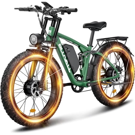 2000w Ebike 52V 22.4AH 35 MPH Ebike Full Suspension,26" Fat Tire Mountain Bike UL2849