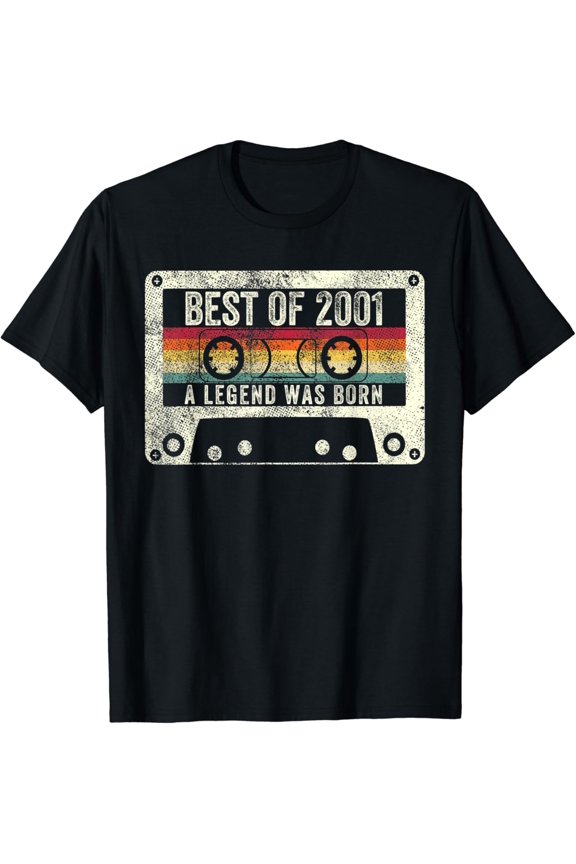 2001 19Th Birthday Gift Vintage Cassette Legend T-Shirt