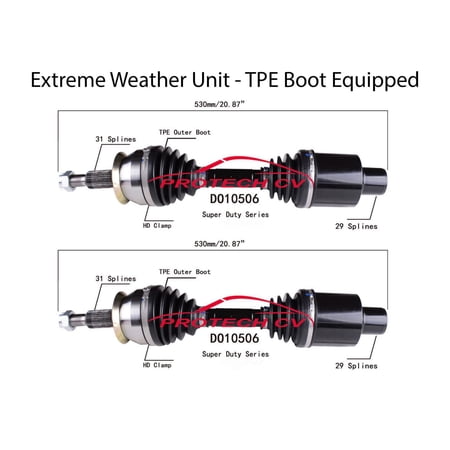 2001-2004 for Dodge for Dakota/for Durango CV Axle Shaft Set (DO10506) - Bolt-On Design, Fitment for 4WD, High-Density Grease Included