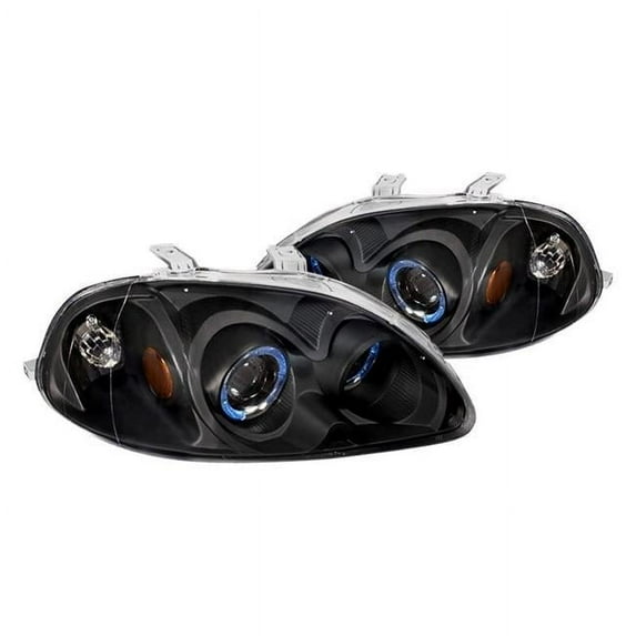 2001-2005 GMC Sierra Halo Projector Headlights - Black