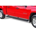 thumbnail image 1 of 2001-2013 Chevy Silverado/ GMC Sierra 1500/1500HD Crew Cab\ 2001-2014 Chevy Silverado/ GMC Sierra 2500/2500HD/3500 Crew Cab Stainless Steel and Aluminum Step Pad Black 6-Inch Door to Door Side Step, 1 of 2