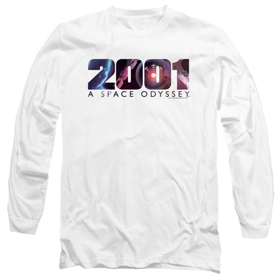 2001: A Space Odyssey 2001 Fill Unisex Adult Long-Sleeve T Shirt (Medium) White