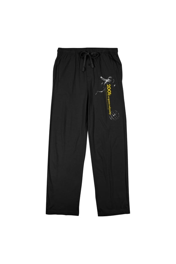 2001 A Space Odyssey Astronaut & Logo Men's Black Sleep Pajama Pants-XXL