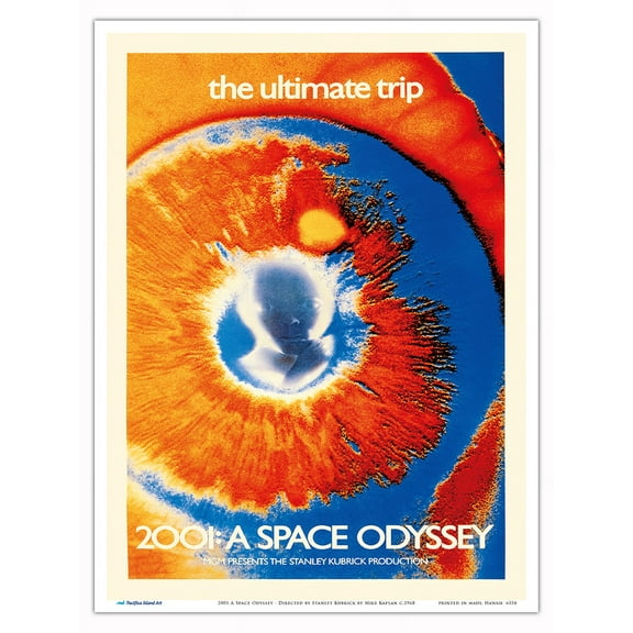 2001 A Space Odyssey - Directed by Stanley Kubrick - Vintage Film Movie Poster by Mike Kaplan c.1968 - Master Art Print (Unframed) 9in x 12in