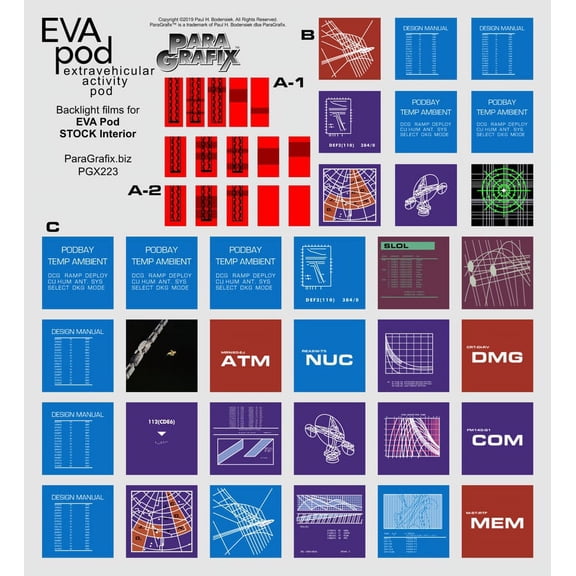 2001 A Space Odyssey EVA Pod Display Screens (PGX223) ParaGrafix - Moebius Kit 2001-4