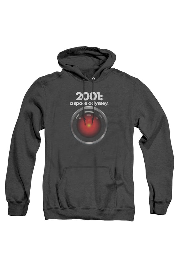 2001: A Space Odyssey Hal Unisex Adult Pull-Over Heather Hoodie (Small) Black