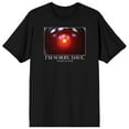 thumbnail image 1 of 2001 A Space Odyssey I'm Sorry Dave Meme Crew Neck Short Sleeve Men's Black T-shirt-Large, 1 of 4
