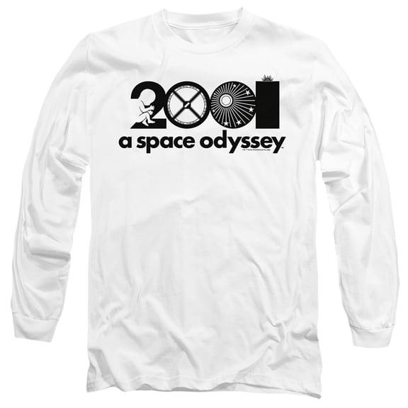2001: A Space Odyssey Icon Logo Unisex Adult Long-Sleeve T Shirt (Medium) White